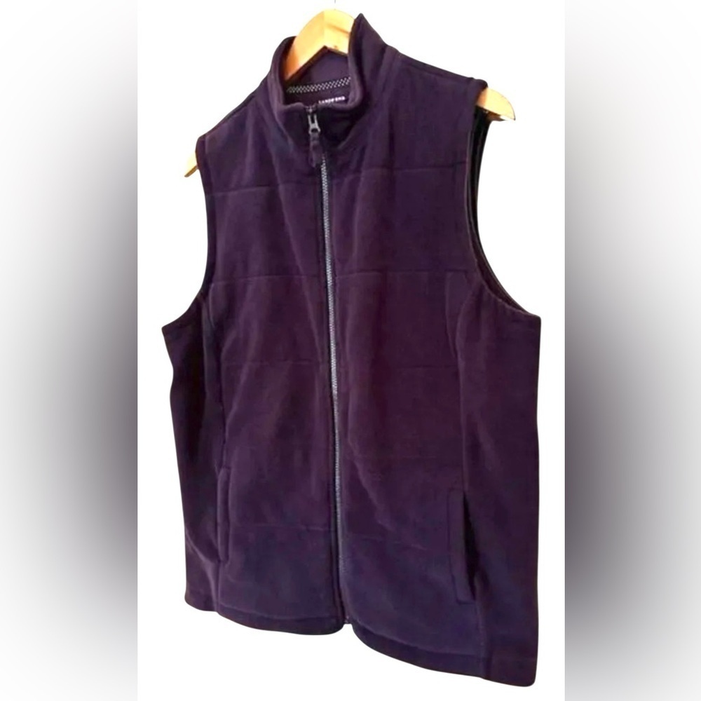 Women's LANDS' End Purple Zip Vest‎ Large